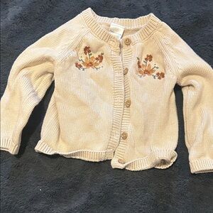 Carter's Beige Cardigan with Embroidered Flowers
